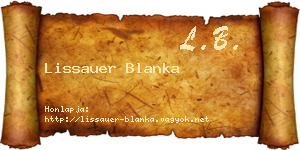 Lissauer Blanka névjegykártya